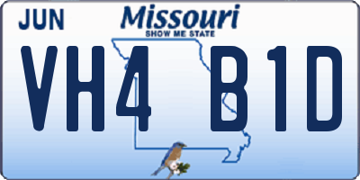 MO license plate VH4B1D