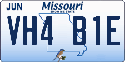 MO license plate VH4B1E
