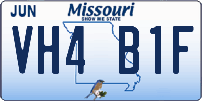 MO license plate VH4B1F