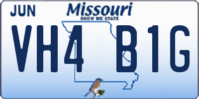 MO license plate VH4B1G