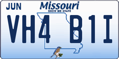 MO license plate VH4B1I
