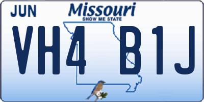 MO license plate VH4B1J