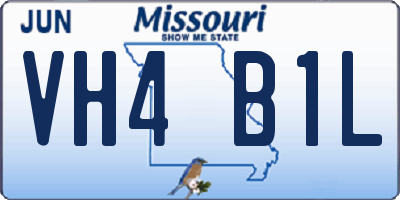 MO license plate VH4B1L