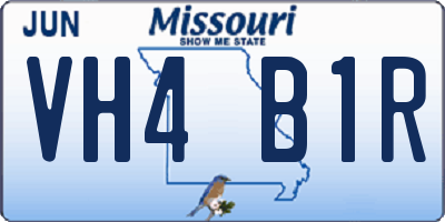 MO license plate VH4B1R