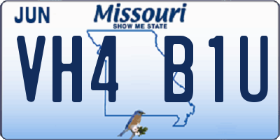 MO license plate VH4B1U