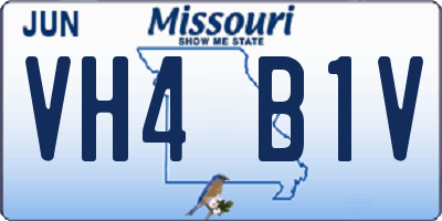 MO license plate VH4B1V
