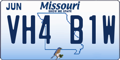 MO license plate VH4B1W