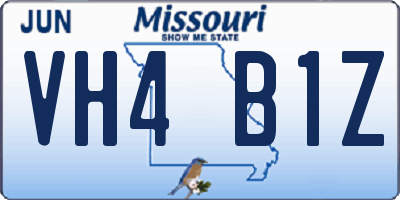 MO license plate VH4B1Z