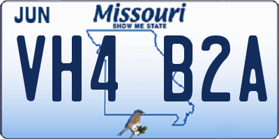 MO license plate VH4B2A