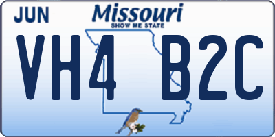 MO license plate VH4B2C
