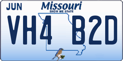MO license plate VH4B2D
