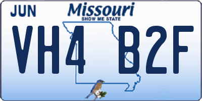 MO license plate VH4B2F