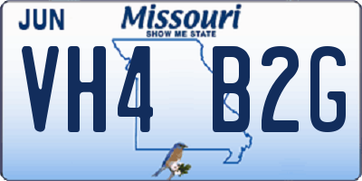 MO license plate VH4B2G
