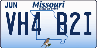 MO license plate VH4B2I