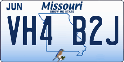 MO license plate VH4B2J