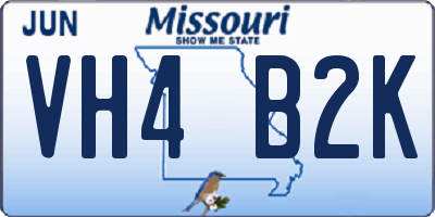 MO license plate VH4B2K