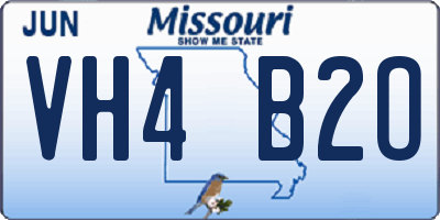 MO license plate VH4B2O