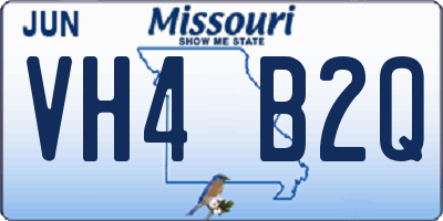 MO license plate VH4B2Q