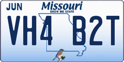 MO license plate VH4B2T