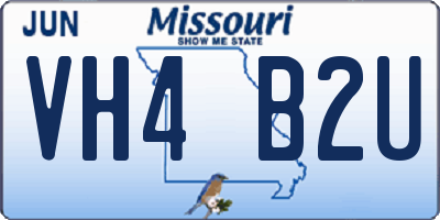MO license plate VH4B2U