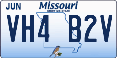 MO license plate VH4B2V