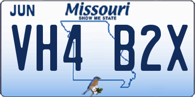 MO license plate VH4B2X