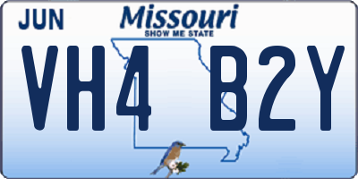 MO license plate VH4B2Y