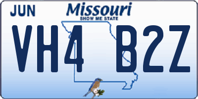 MO license plate VH4B2Z