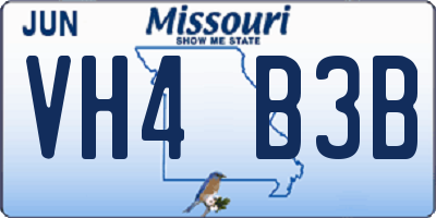 MO license plate VH4B3B