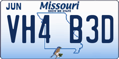 MO license plate VH4B3D