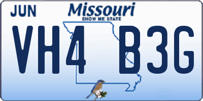 MO license plate VH4B3G