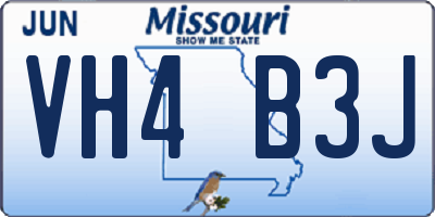 MO license plate VH4B3J