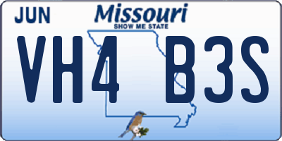 MO license plate VH4B3S