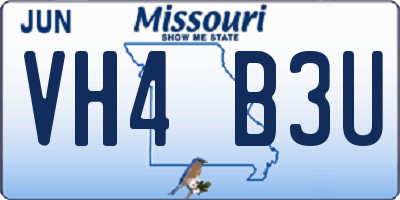 MO license plate VH4B3U