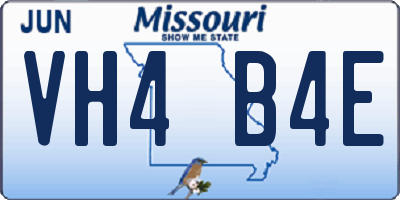 MO license plate VH4B4E