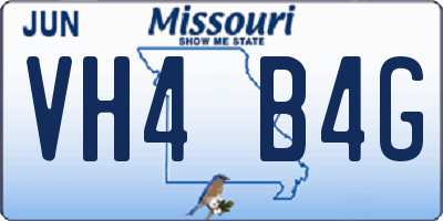 MO license plate VH4B4G