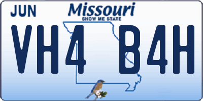 MO license plate VH4B4H