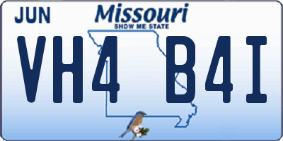 MO license plate VH4B4I