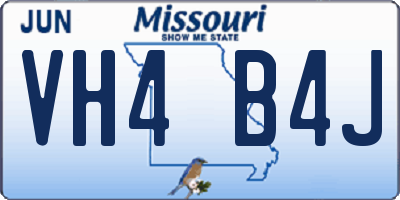 MO license plate VH4B4J