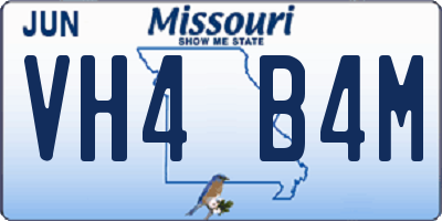 MO license plate VH4B4M