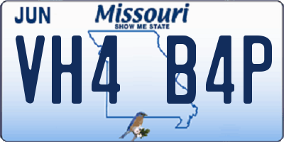 MO license plate VH4B4P