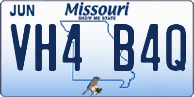 MO license plate VH4B4Q
