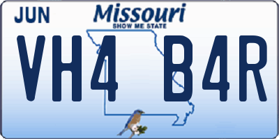 MO license plate VH4B4R