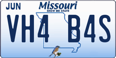MO license plate VH4B4S