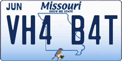 MO license plate VH4B4T