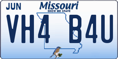 MO license plate VH4B4U