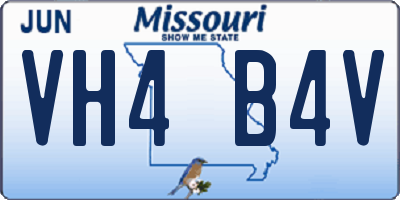 MO license plate VH4B4V