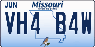 MO license plate VH4B4W