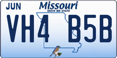 MO license plate VH4B5B