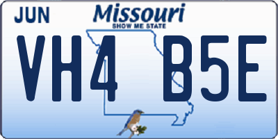 MO license plate VH4B5E